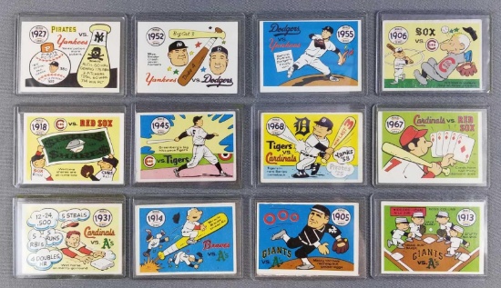 Group of 12 vintage Fleer world series cards