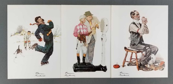Group of 3 signed Norman Rockwell illustrations