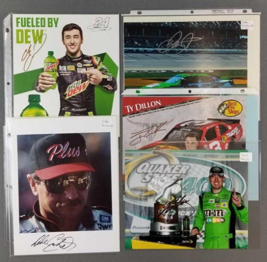 Group of 5 NASCAR legends signed photographs