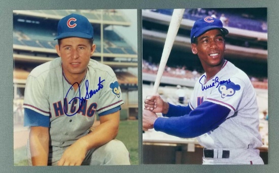 Ernie Banks and Ron Santo signed photographs
