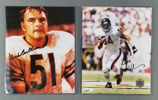 Dick Butkus and Brian Urlacher signed photographs
