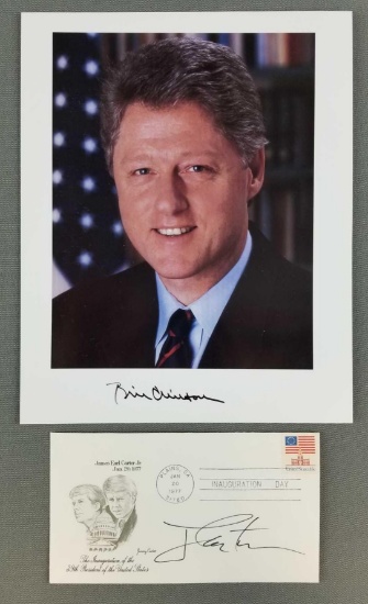 Bill Clinton and Jimmy Carter signed items