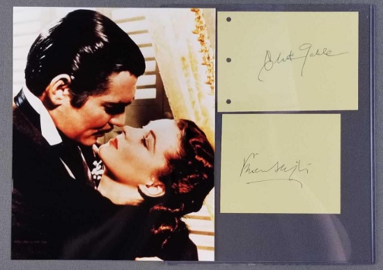 Clark Gable and Vivian Leigh autographs with photograph