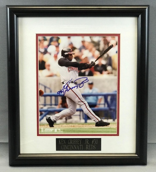 Signed Ken Griffey Jr. No.30 Cincinnati Reds Framed Print with COA