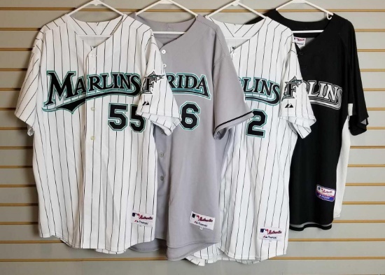 Group of 4 Florida Marlins jerseys