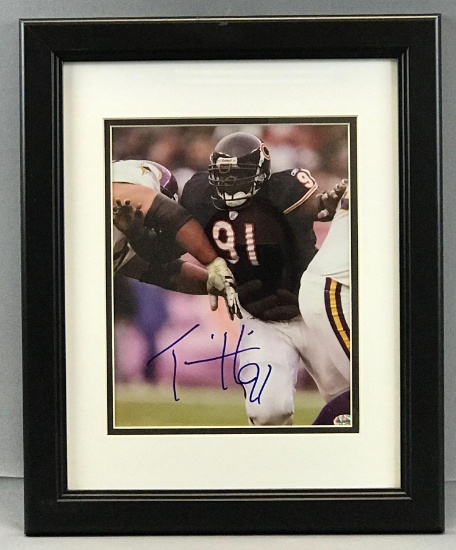 Signed Tommie Harris No.91 Chicago Bears Framed Print