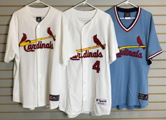 Group of 3 St Louis Cardinals jerseys