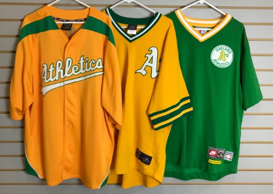 Group of 3 Oakland Athletics jerseys