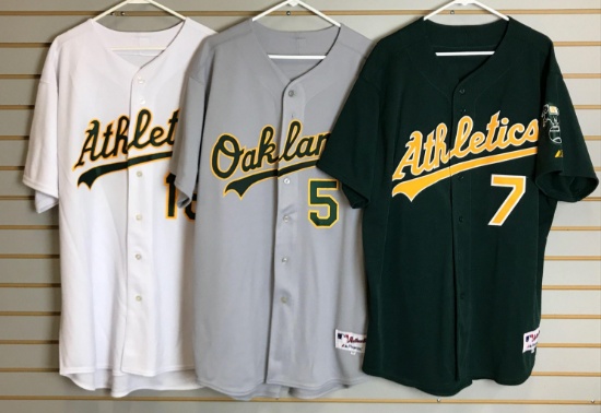 Group of 3 Oakland Athletics jerseys