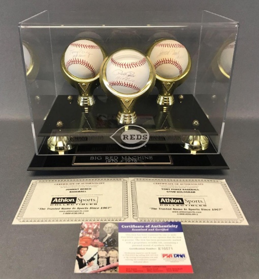 Group of 3 Signed Baseballs-Pete Rose, Johnny Bench, and Tony Perez