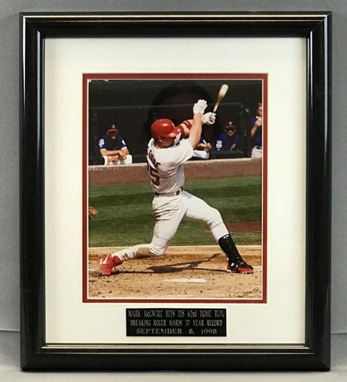 Mark McGwire Record Breaking 62nd Home Run Framed Photo