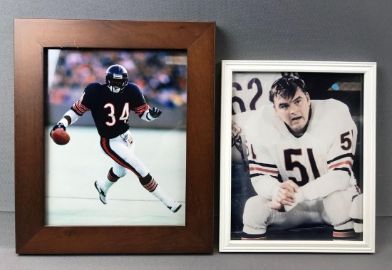 Group of 2 Walter Payton and Dick Butkus Chicago Bears Photographs
