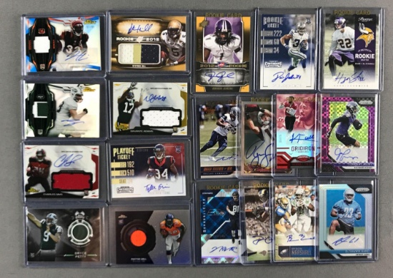 Group of 19 football cards
