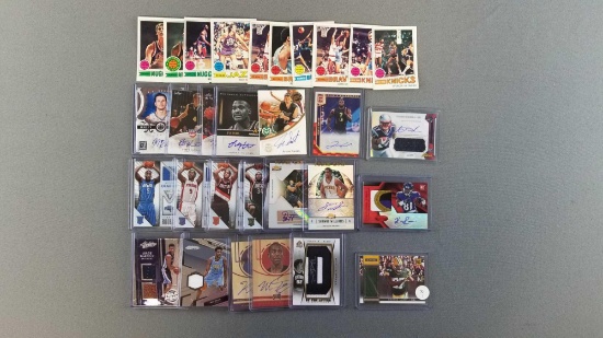 Group of sports trading cards