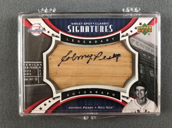 Johnny Pesky signature baseball card
