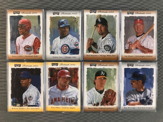 Group of 8 2003 Playoff Portraits baseball cards