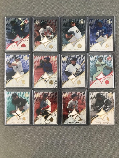 Group of 12 2004 Upper Deck Reflections baseball cards