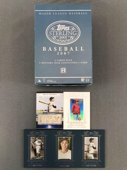 Group of 5 2007 Topps Sterling MLB trading cards with original packaging