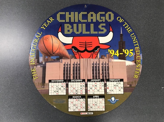 1994-1995 Chicago Bulls heavy cardboard schedule calendar