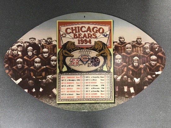 1994 Chicago Bears heavy cardboard schedule