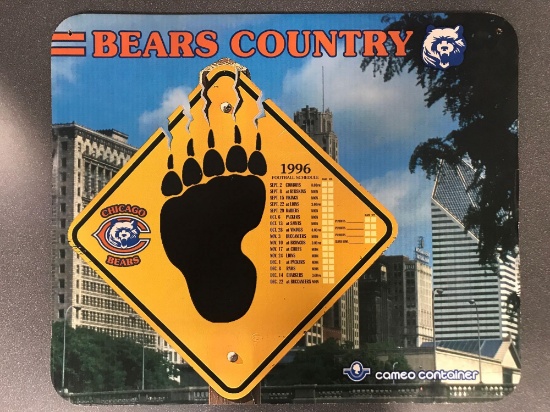 1996 Chicago Bears heavy cardboard schedule