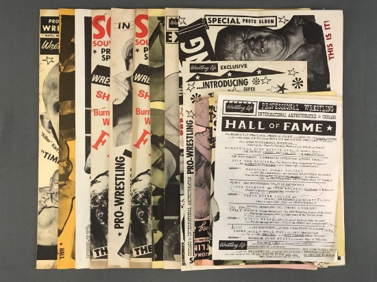 Group of 14 vintage Professional Wrestling posters and programs