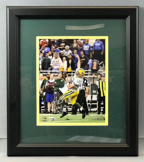 Signed Aaron Rodgers No. 12 Greenbay Packers Framed Print