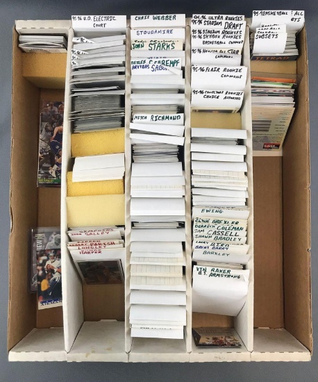 Partial box assorted sports trading cards