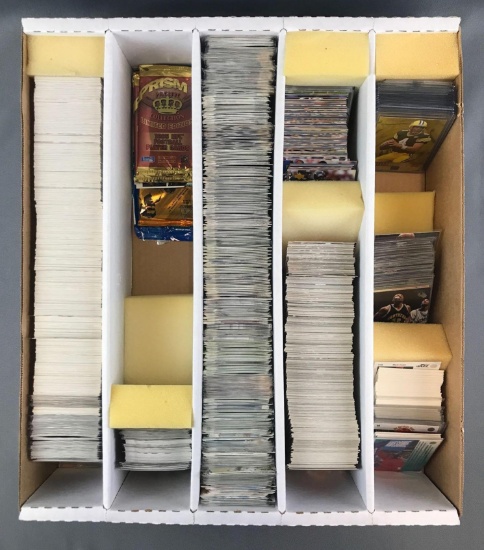 Partial box of assorted trading cards