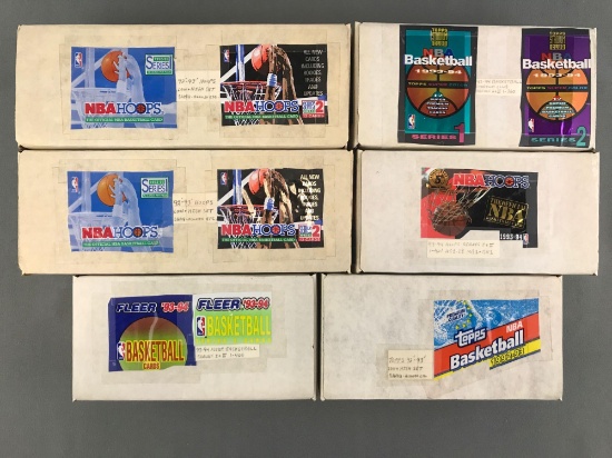 Group of 6 boxes assorted NBA trading cards
