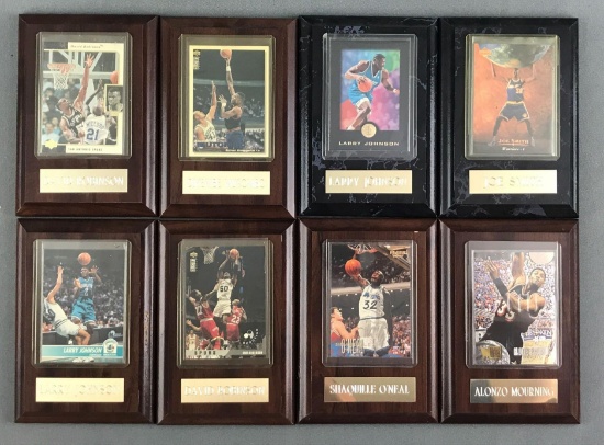 Group of 8 mounted NBA trading cards