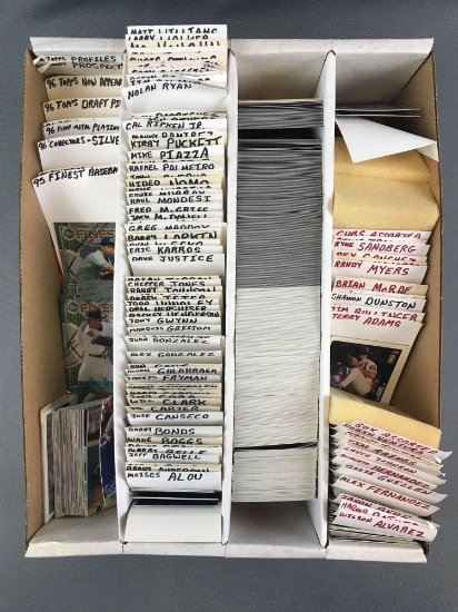 Box of assorted trading cards