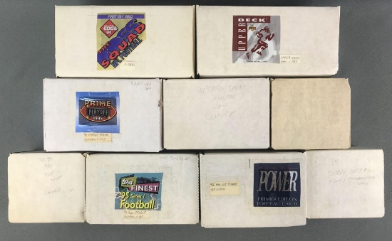 Group of 9 boxes assorted NFL trading cards