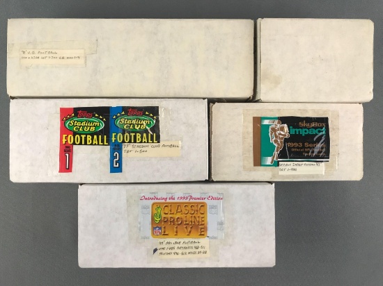 Group of 5 boxes assorted NFL trading cards