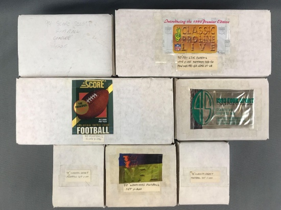 Group of 7 boxes assorted NFL trading cards