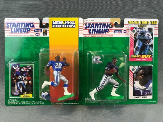 Group of 2 Starting Lineup collectible NFL figurines in original packaging