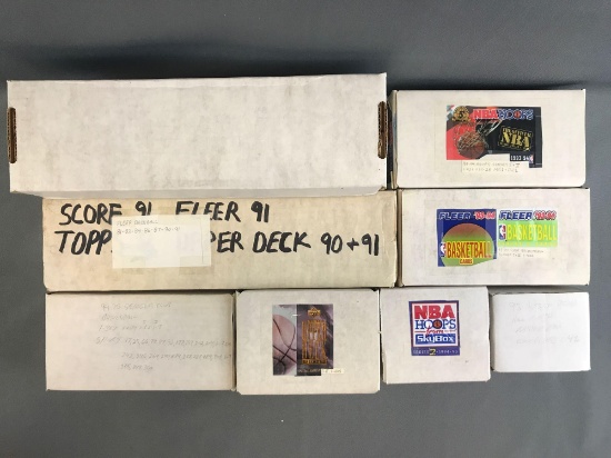 Group of 8 boxes assorted NBA, MLB trading cards