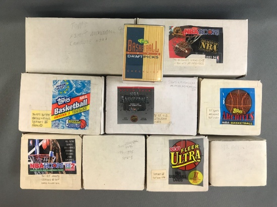 Group of 10 boxes assorted NBA trading cards