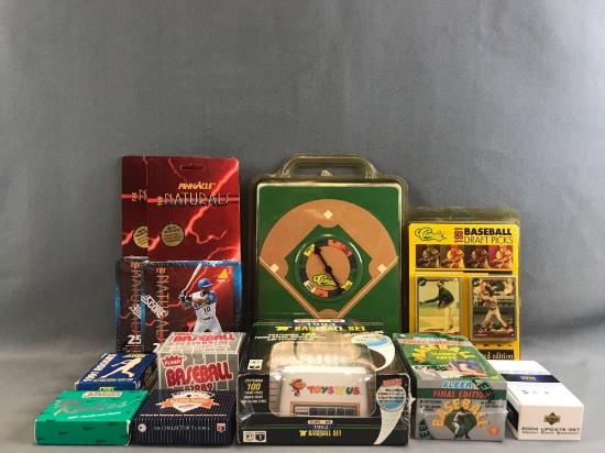 Group of 11 pieces assorted MLB card sets, game
