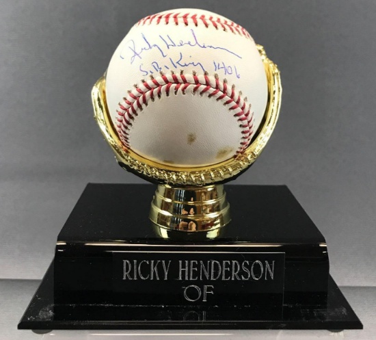 Signed Ricky Henderson Oakland A?s Baseball