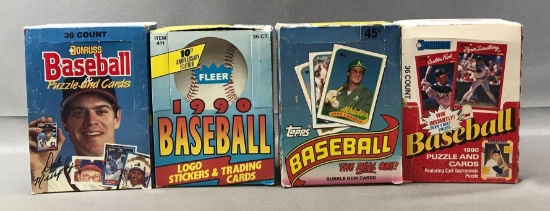 Lot of 4 Baseball Wax Boxes