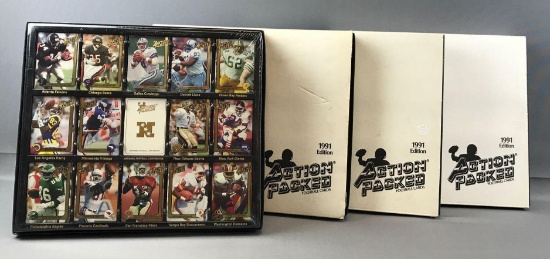 Lot of 4 Action Packed 1991 Football Collectors Sets