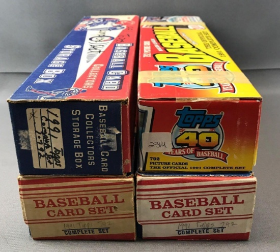 Lot of 4 Topps 1991 Baseball Sets