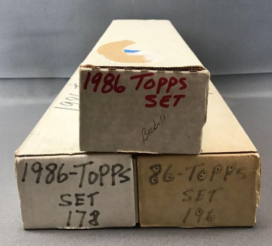 Lot of 3 Topps 1986 Baseball Sets