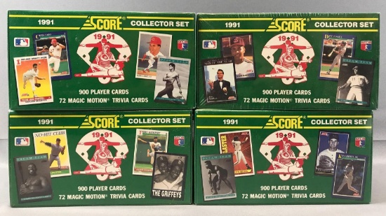 Lot of 4 Score 1991 Factory Sealed Baseball Sets