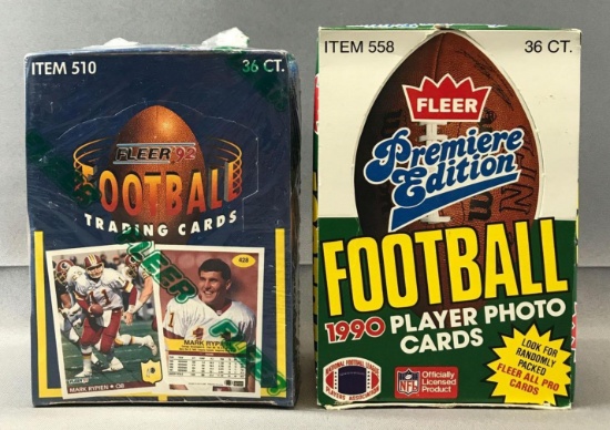 Lot of 2 Fleer Football Wax Boxes