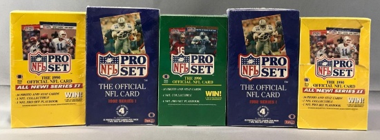 Lot of 5 Factory Sealed Pro Football Wax Boxes