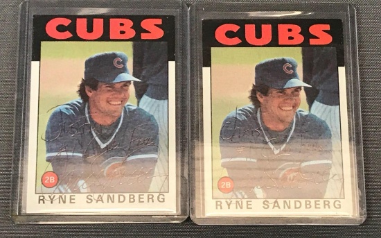 Lot of 2 Signed Ryan Sandberg Chicago Cubs Cards