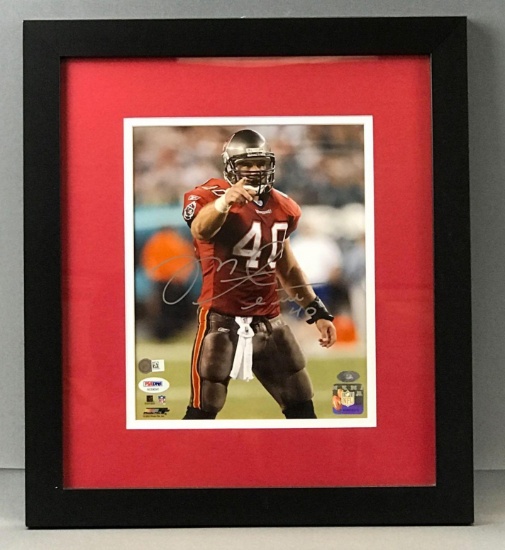 Signed Mike Alstott No.40 Tampa Bay Framed Print