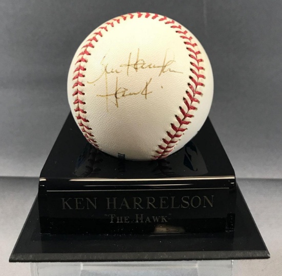 Signed Ken Harrelson ?the hawk? Baseball